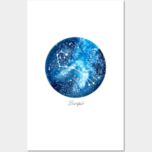 Scorpio Constellation | Star Sign | Watercolor Posters and Art